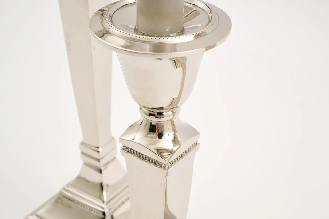 Chandeliers|Chandeliers<Flamant STRIPE, bougeoir, plaqué nickel, M Argent