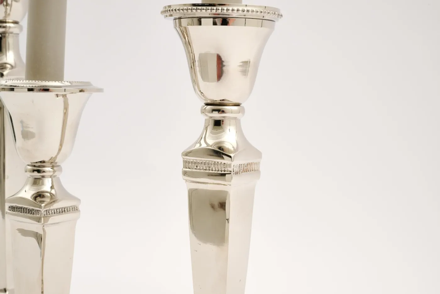 Chandeliers|Chandeliers<Flamant STRIPE, bougeoir, plaqué nickel, S Argent