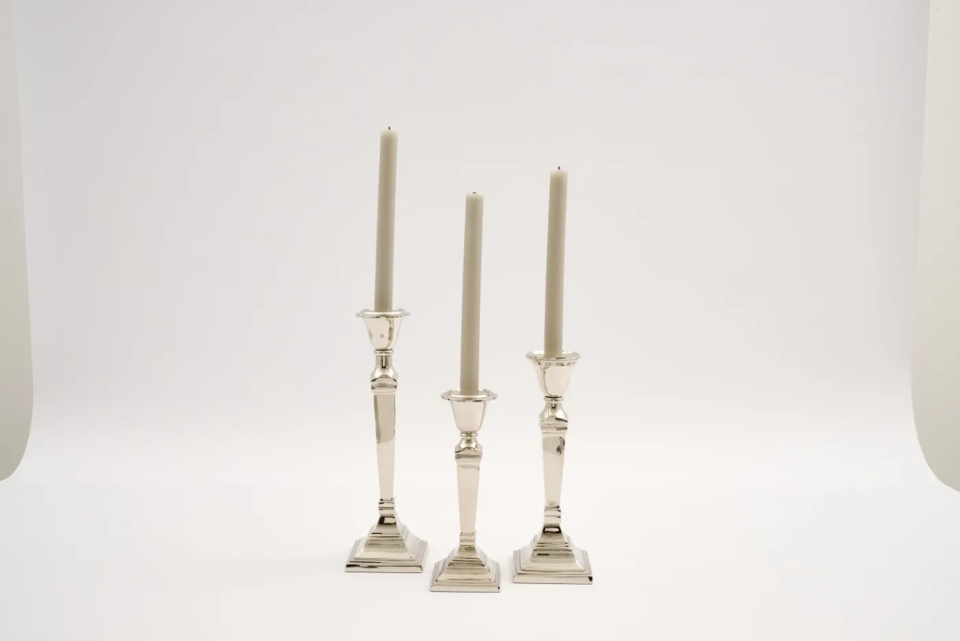 Chandeliers|Chandeliers<Flamant STRIPE, bougeoir, plaqué nickel, S Argent