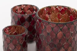 Porte Bougie, Chauffe-Plats Et Photophores|Porte Bougie, Chauffe-Plats Et Photophores<Flamant TEMPLES, photophore, verre, , S Rouge