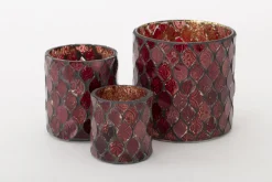 Porte Bougie, Chauffe-Plats Et Photophores|Porte Bougie, Chauffe-Plats Et Photophores<Flamant TEMPLES, photophore, verre, , L Rouge
