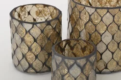Porte Bougie, Chauffe-Plats Et Photophores|Porte Bougie, Chauffe-Plats Et Photophores<Flamant TEMPLES, photophe, verre, , M Or