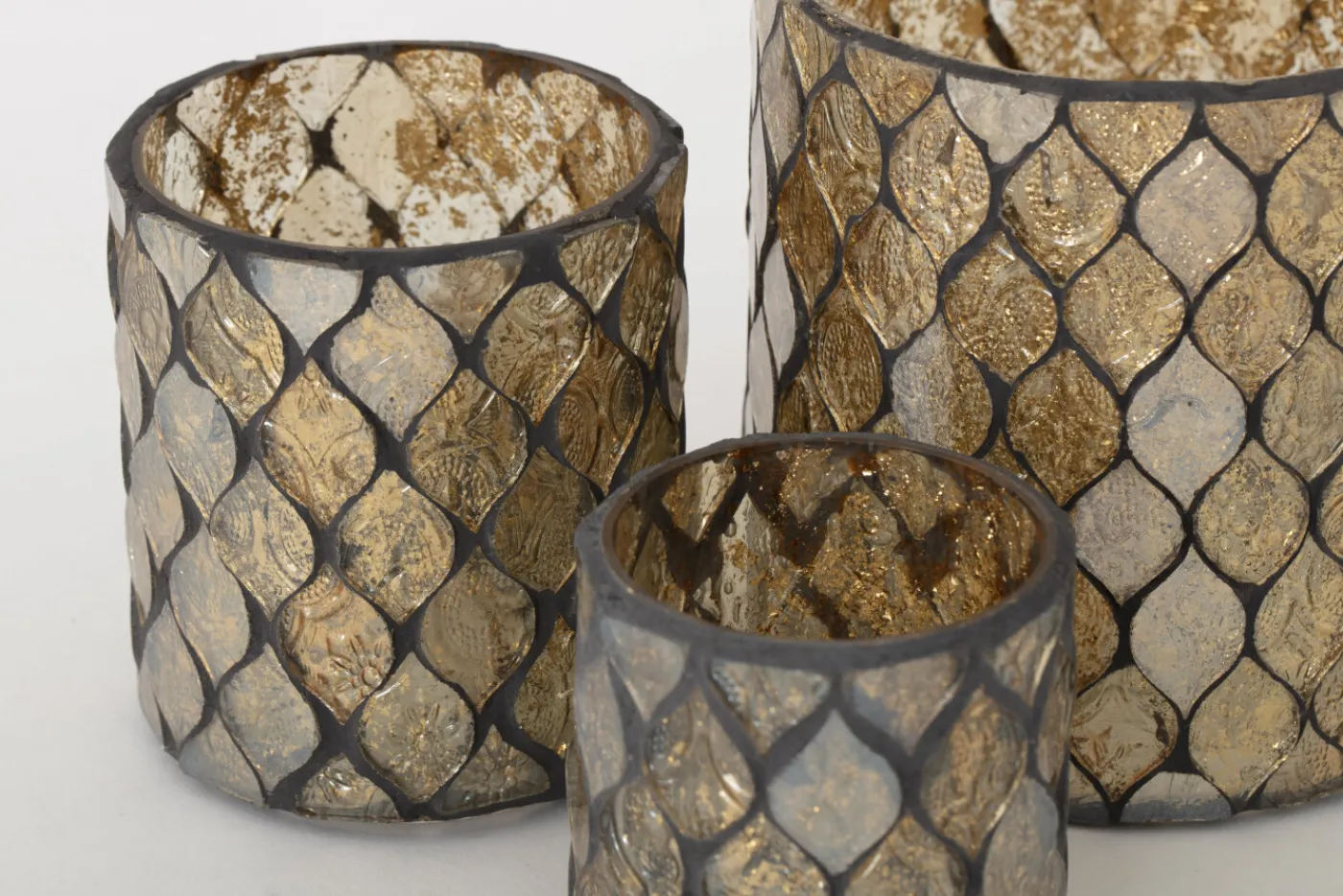 Porte Bougie, Chauffe-Plats Et Photophores|Porte Bougie, Chauffe-Plats Et Photophores<Flamant TEMPLES, photophe, verre, , M Or