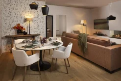 Chaises|Chaises<Flamant TERNI, chaise avec accoudoirs, lin naturel Blanccassé
