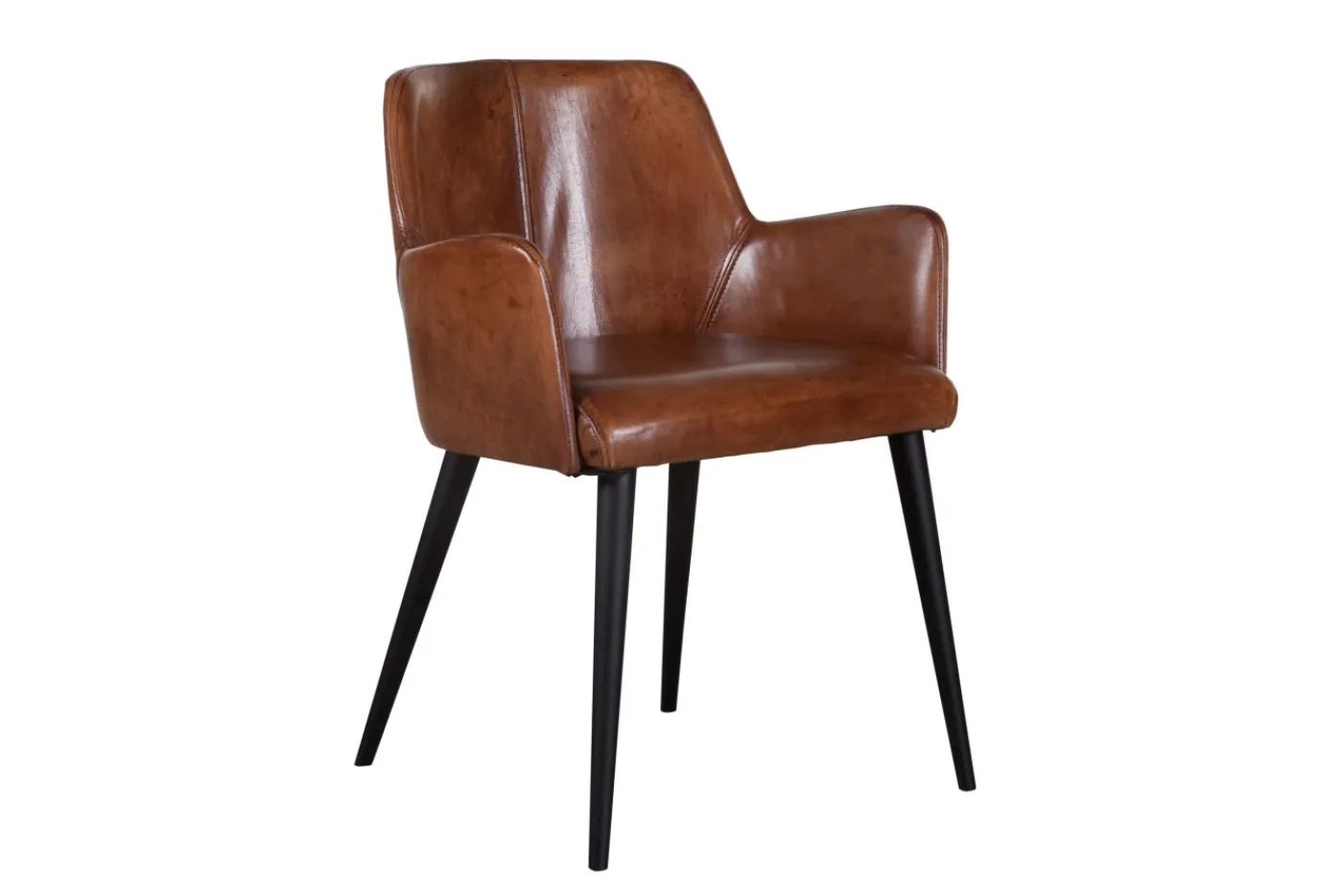 Chaises|Chaises<Flamant TERNI, chaise, vintage en cuir de buffle, pieds en bois massif Cognac