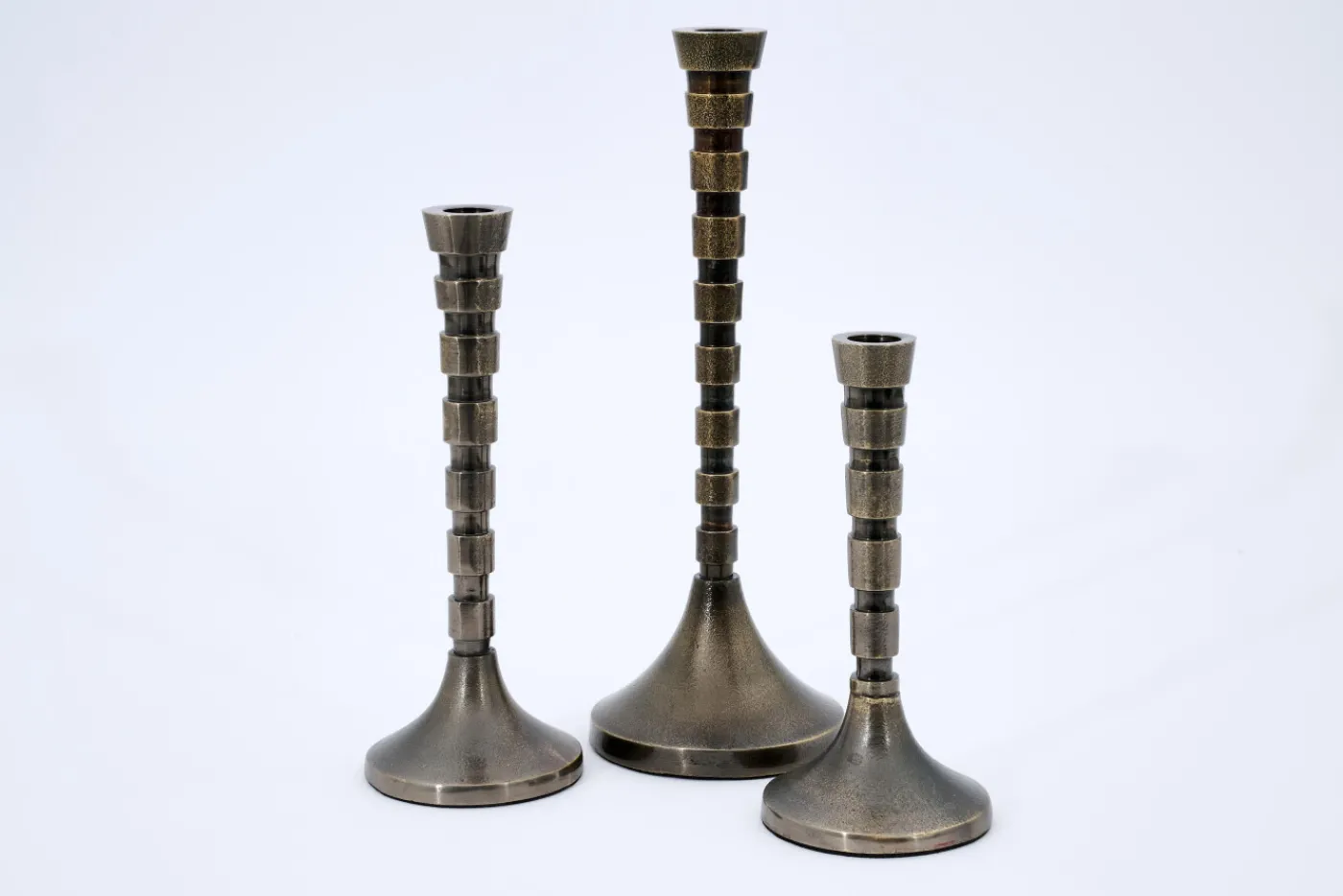 Chandeliers|Chandeliers<Flamant TERRI, bougeoir, métal, M Gris