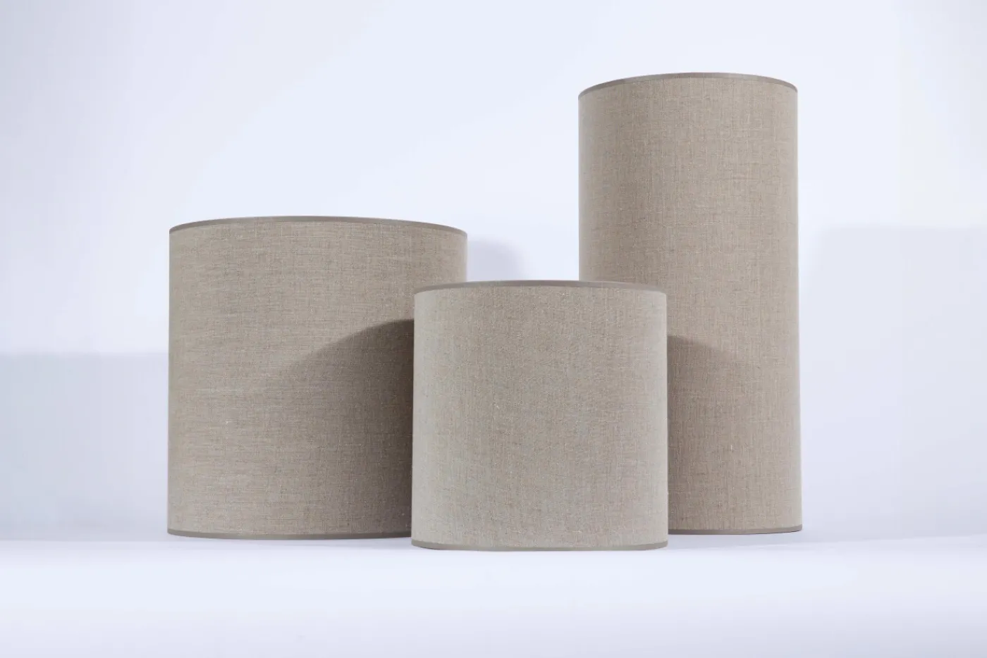 Abat-Jour|Luminaire<Flamant TINTO, abat-jour, naturel et argent, cylindrique, 40 cm h 40 cm Blanccassé