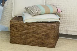 Paniers|Décoration<Flamant TOGO, panier, avec couvercle, tressé Brun