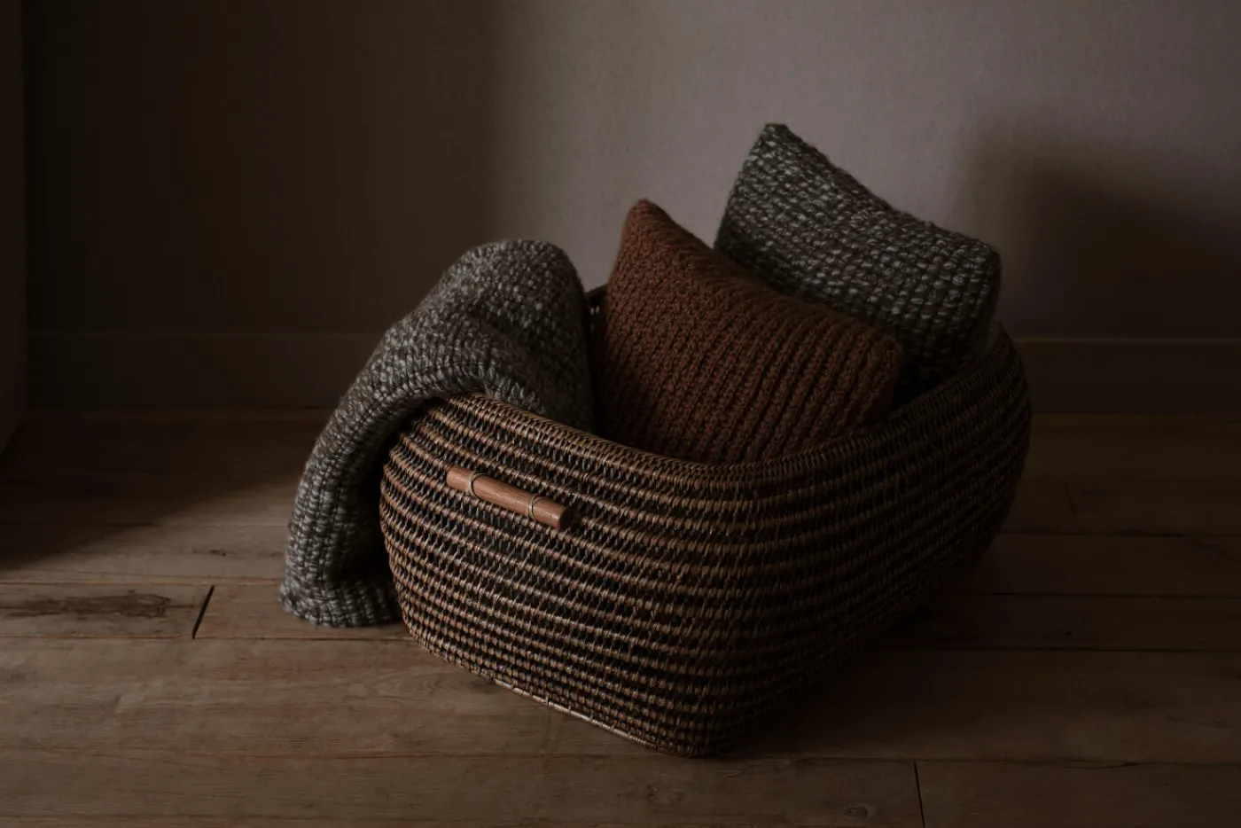 Paniers|Décoration<Flamant TOGO, panier, tressé, L Brun