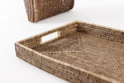 Plateaux|Accessoires<Flamant TOGO, plateau à petit déjeuner, tressé Brun
