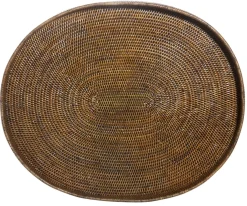 Plateaux|Accessoires<Flamant TOGO, plateau, ovale, tressé Brun