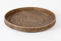 Plateaux|Accessoires<Flamant TOGO, plateau, rond, 48cm, tressé Brun