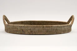 Plateaux|Accessoires<Flamant TOGO, plateau, tressé, , Ø45 Gris