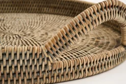 Plateaux|Accessoires<Flamant TOGO, plateau, tressé, , Ø45 Gris
