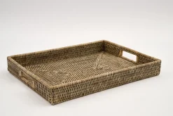 Plateaux|Accessoires<Flamant TOGO, plateau, tressé, , 45x34 Gris