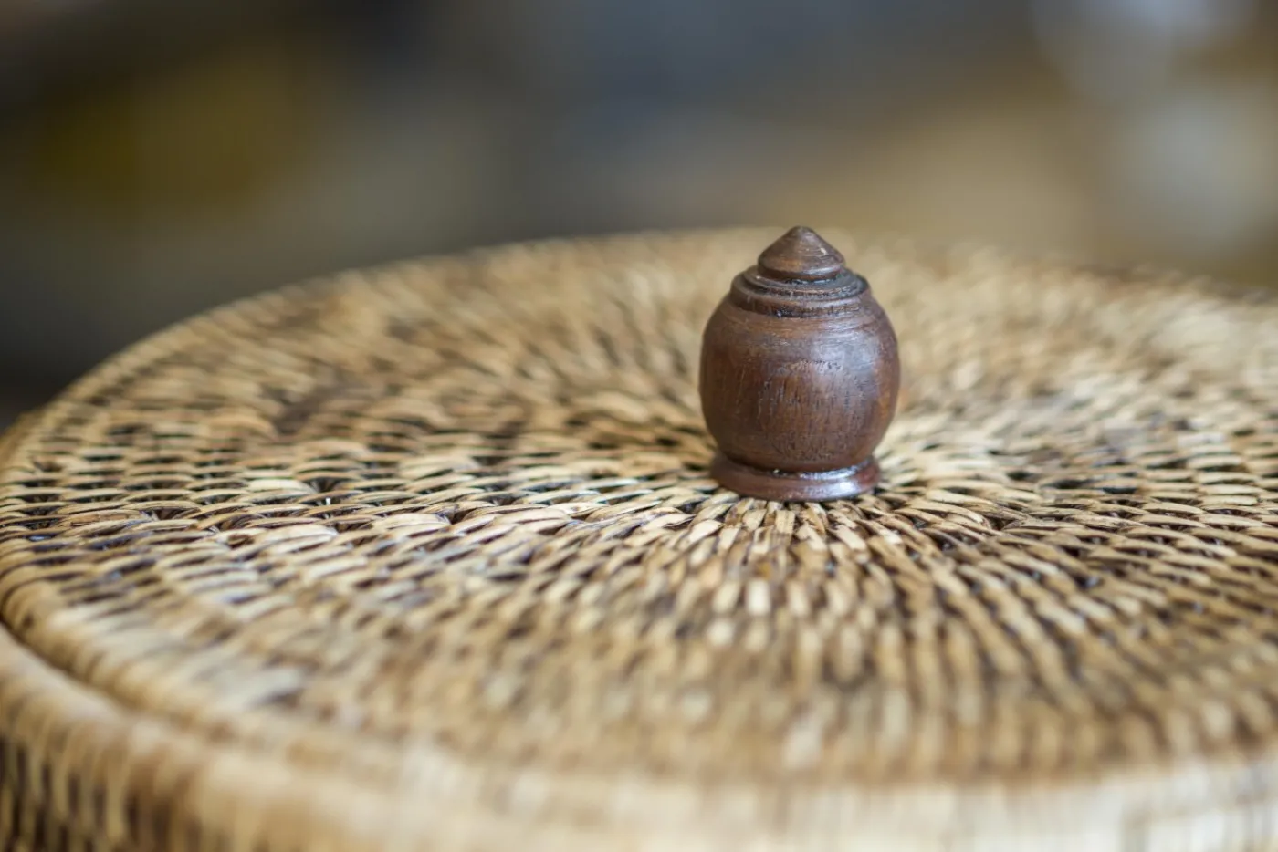 Paniers|Décoration<Flamant TOGO, poubelle, avec couvercle, tressée Brun