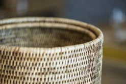 Paniers|Décoration<Flamant TOGO, poubelle, avec couvercle, tressée Brun