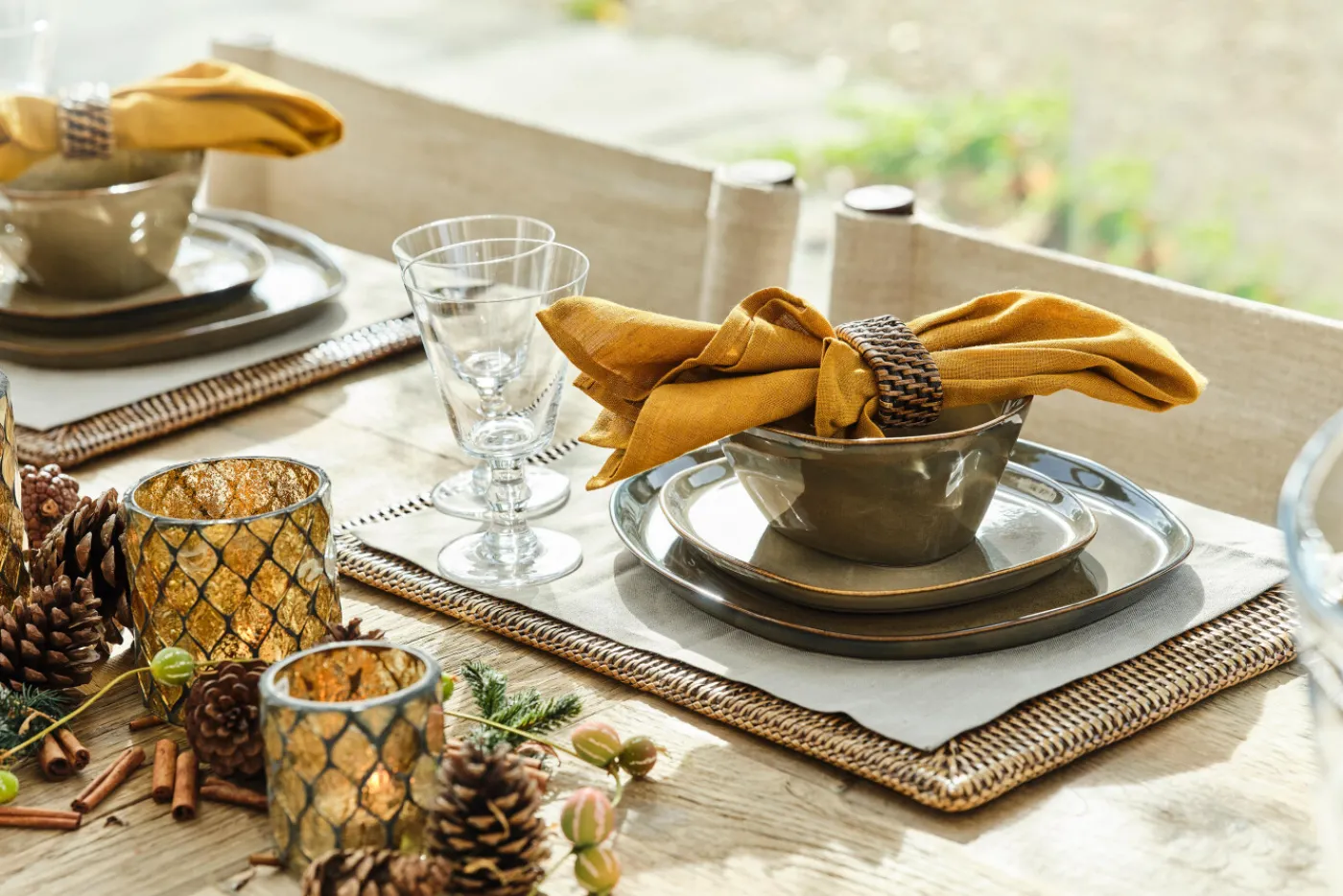 Sets De Table Et Porte-Couverts|Textile<Flamant TOGO, set de table, tressé, rectangulaire Brun