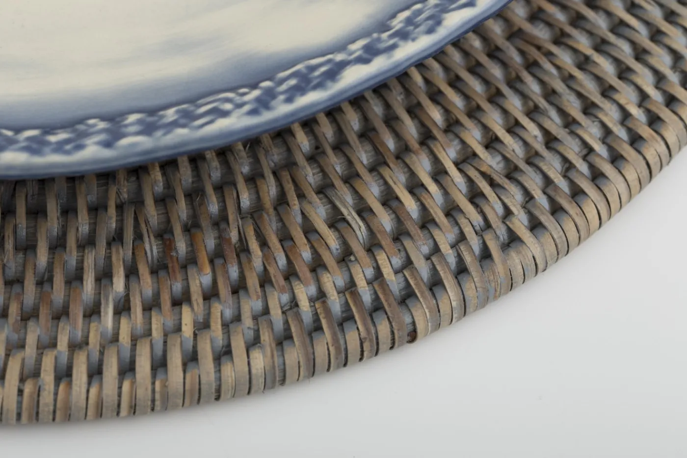 Sets De Table Et Porte-Couverts|Textile<Flamant TOGO, sous-plat, tressé, , rond Gris