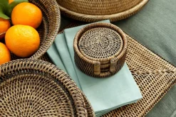 Ustensiles De Service Et De Cuisine|Accessoires<Flamant TOGO, sous-verre, tressé, rond, set de 6 Brun