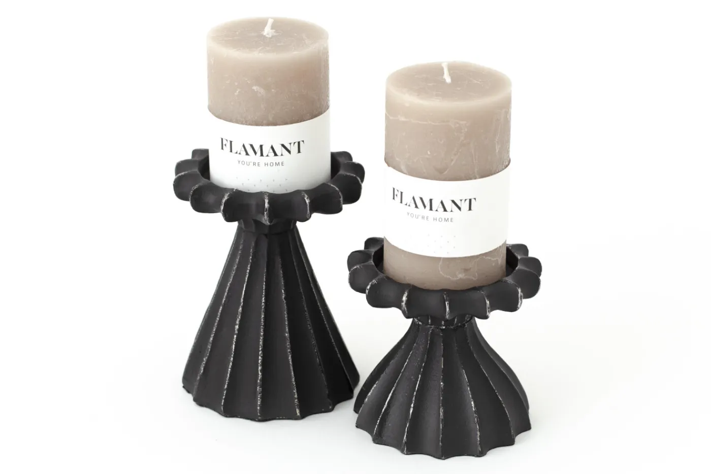 Chandeliers|Chandeliers<Flamant ULRIK, bougeoir, métal, S Noir