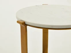 Tables D’Appoint & Consoles|Tables D’Appoint & Consoles<Flamant ZOE, bout de canapé, marbre et métal, ronde Or